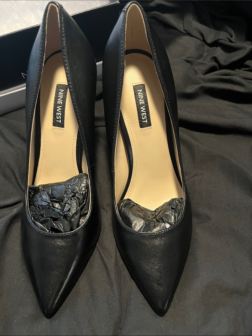 Nine West Black Pointed-Toe Stiletto Pumps